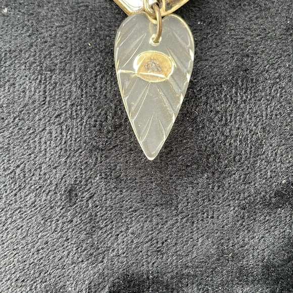 JCrew Lulu Frost leaf stone gold brass petal earrings - Picture 4 of 4